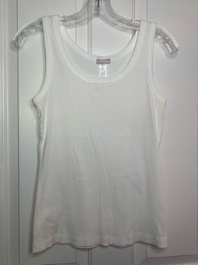 Like new Hanro White Tank Top - Classic Scoop Ribbed Style size M